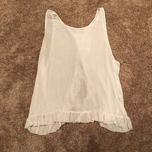 Open-back tank with ruffles